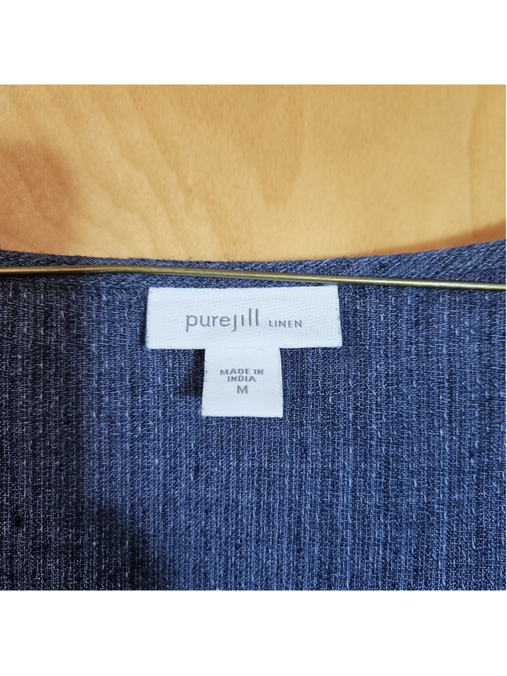 Pruejill Linen Dress Beach Pool Cover-up Side Slits Size M Blue Buttons J. jill - Picture 4 of 6